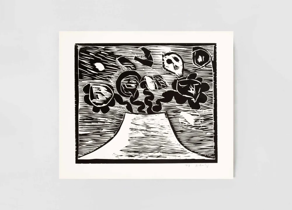 Houtsnede Alechinsky - Au fil du bois III