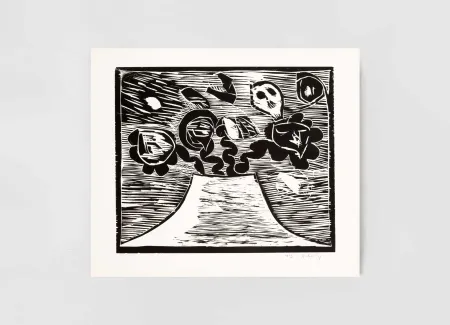 Houtsnede Alechinsky - Au fil du bois III