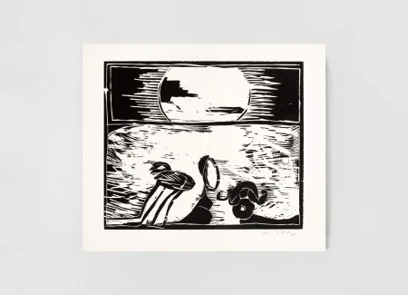 Houtsnede Alechinsky - Au fil du bois VI