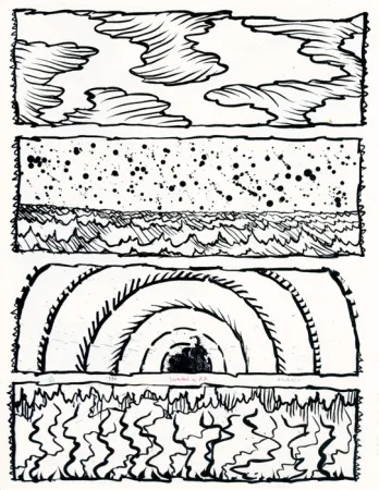 Lithografie Alechinsky - Bachelard en bandes dessinées
