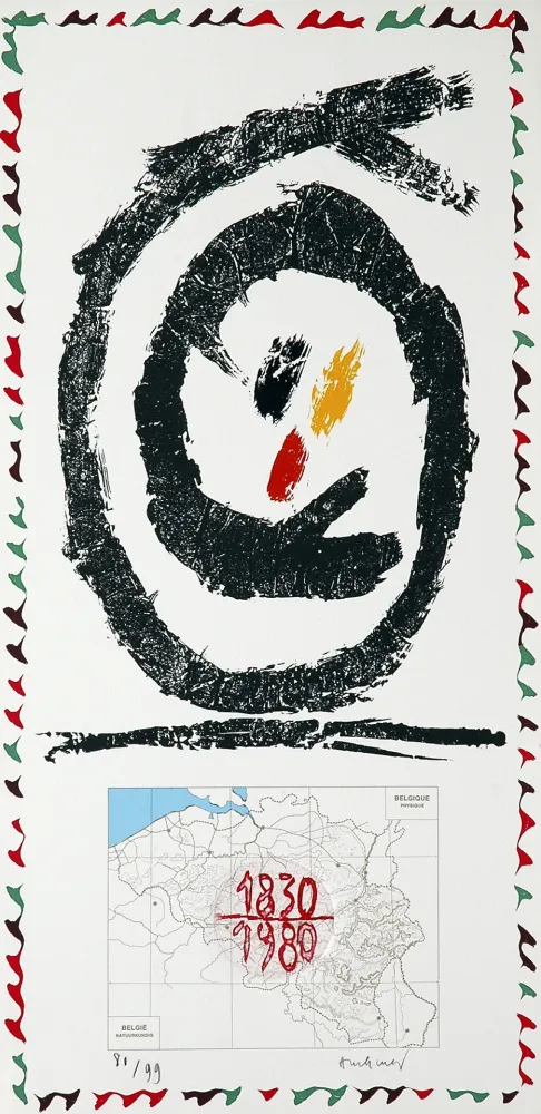 Lithografie Alechinsky - Belgique physique