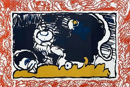 Lithografie Alechinsky - Bonnet blanc