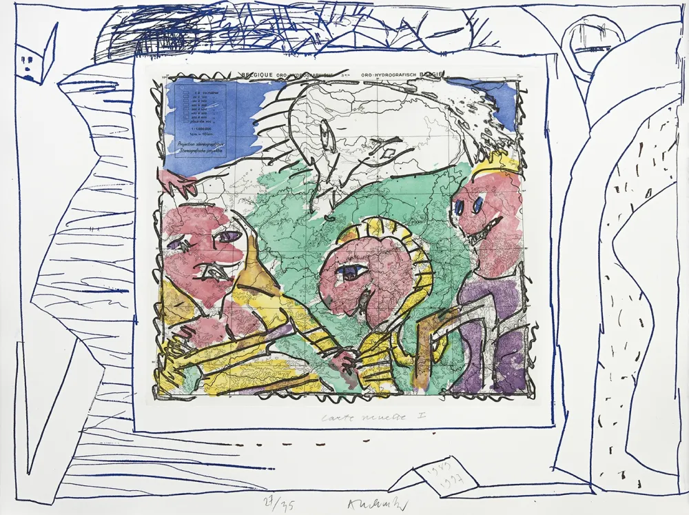 Gravure Alechinsky - Carte mise à jour I