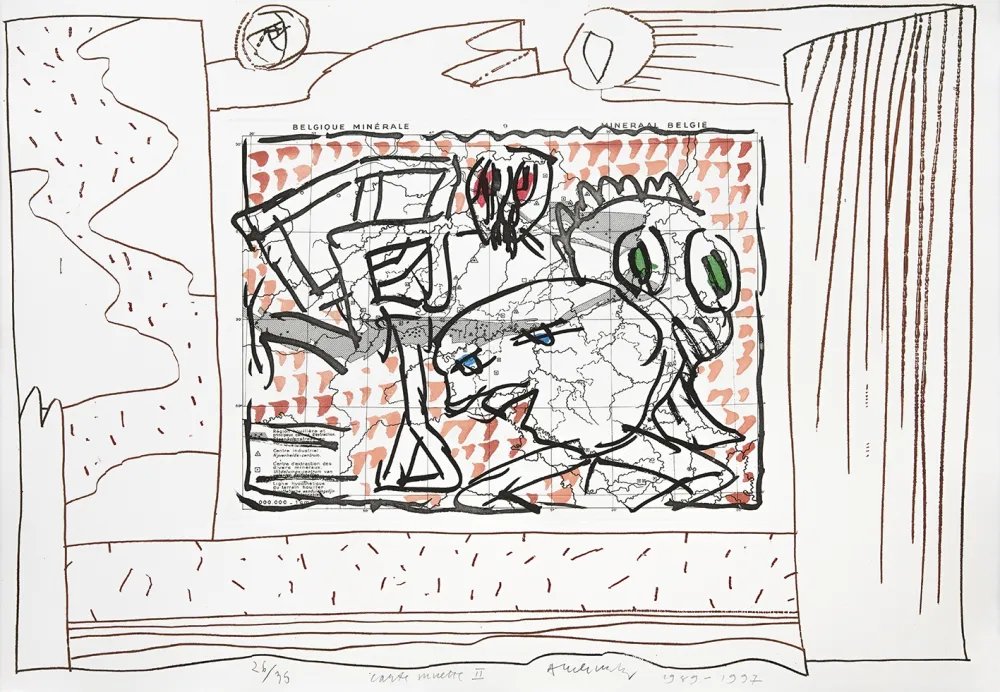 Gravure Alechinsky - Carte mise à jour II