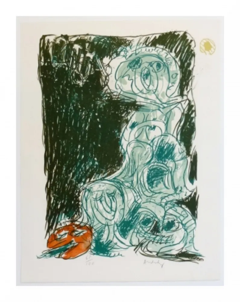 Lithografie Alechinsky - Crayon sur coquille - Le hasard et sa mère