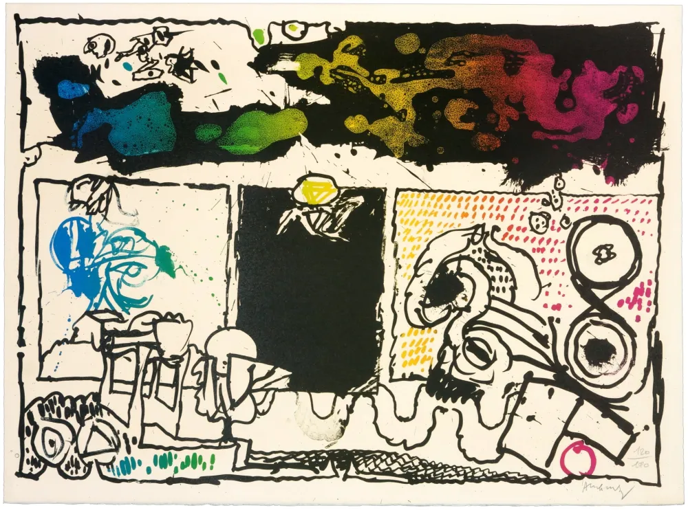 Lithografie Alechinsky - Découverte de l'acide (acte I)