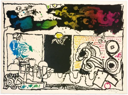 Lithografie Alechinsky - Découverte de l'acide (acte I)