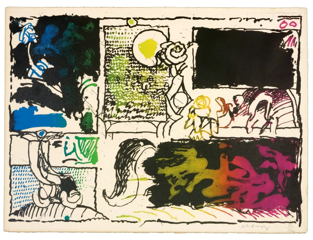 Lithografie Alechinsky - Découverte de l'acide (acte II)