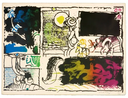 Lithografie Alechinsky - Découverte de l'acide (acte II)