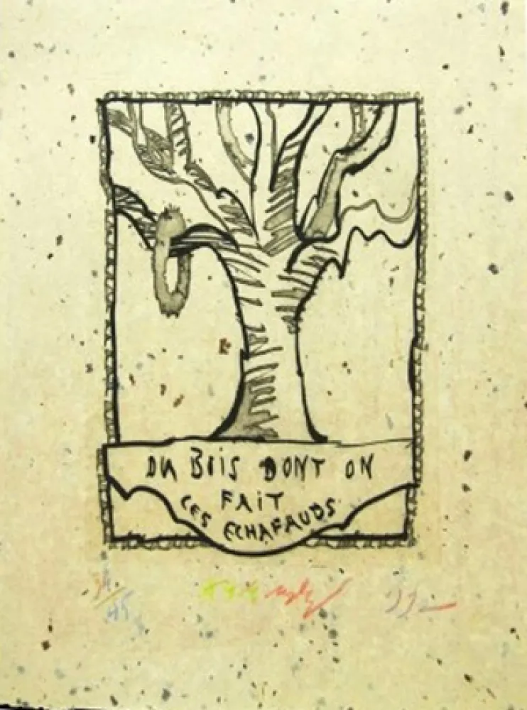 Gravure Alechinsky - Du bois dont on fait les echafauds