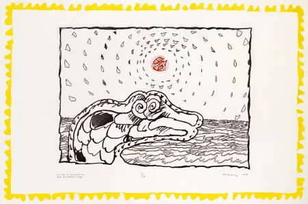 Gravure Alechinsky - En voie de disparition Grandes marges