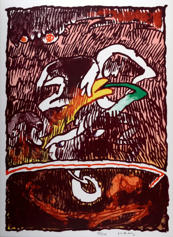 Lithografie Alechinsky - Flying Object, 1977 - Hand-signed