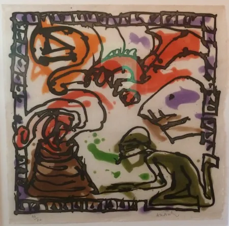 Aquatint Alechinsky -  Forgeron