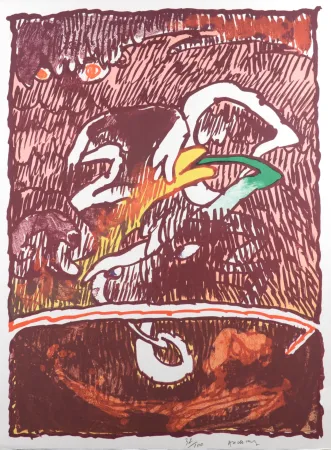 Lithografie Alechinsky - Great Flying Object, 1977