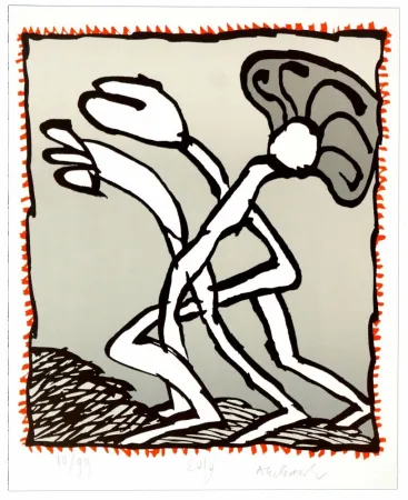 Lithografie Alechinsky - Griserie à minuit IV