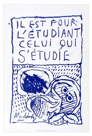 Lithografie Alechinsky - Il est pour l'étudiant, celui qui s'étudie