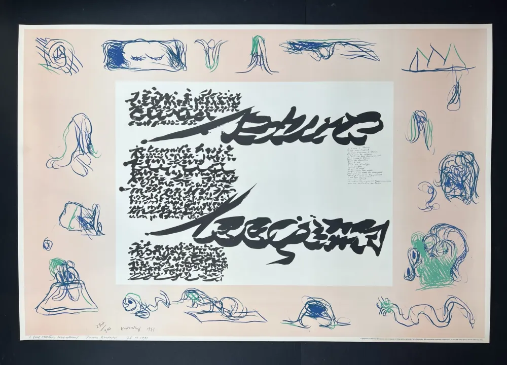 Lithografie Alechinsky - J'ècris a Gloria