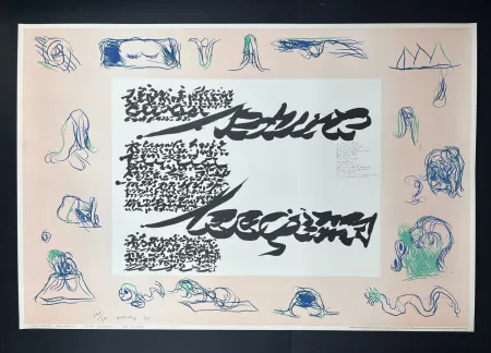 Lithografie Alechinsky - J'ècris a Gloria