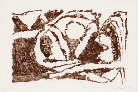 Lithografie Alechinsky - La reine des murs VII: Je doute que ce soit du langage