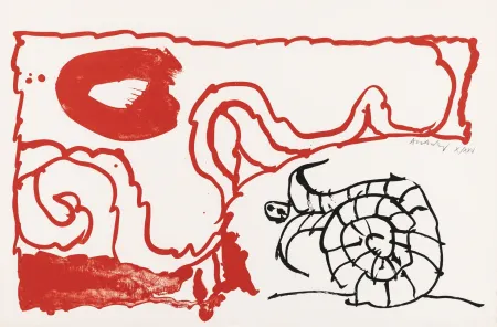 Lithografie Alechinsky - Le rêve de l'ammonite 01