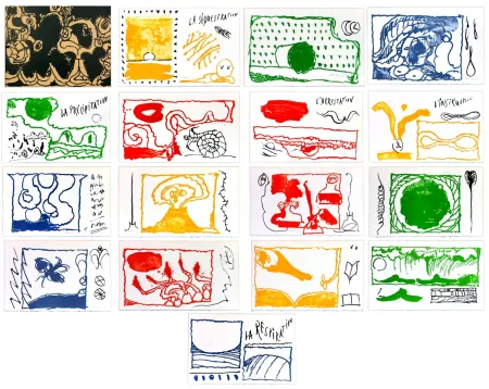 Lithografie Alechinsky - Le rêve de l'amonite (complete suite)