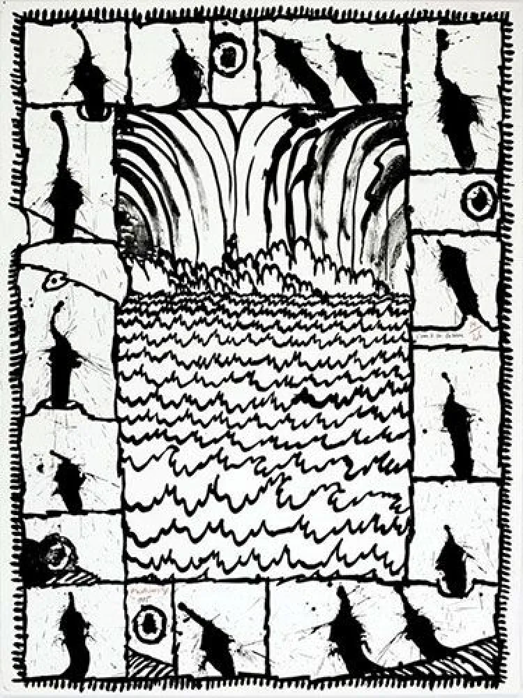 Lithografie Alechinsky - L'eau à la lucarne