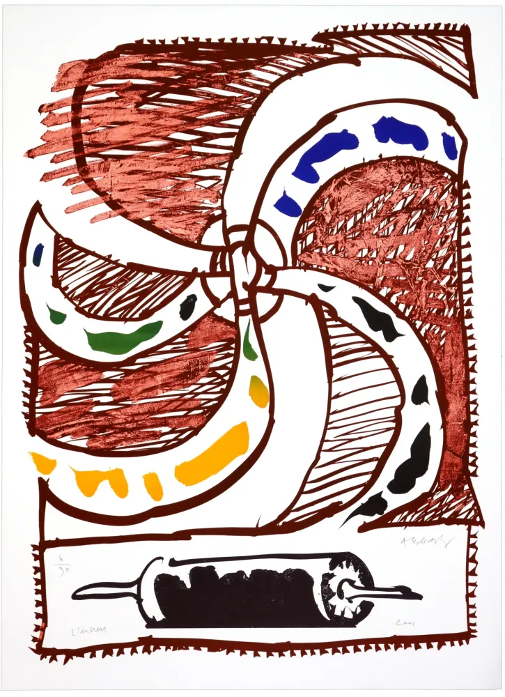 Lithografie Alechinsky - L'encreur