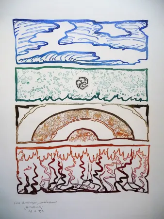 Lithografie Alechinsky - Les quatre élements 