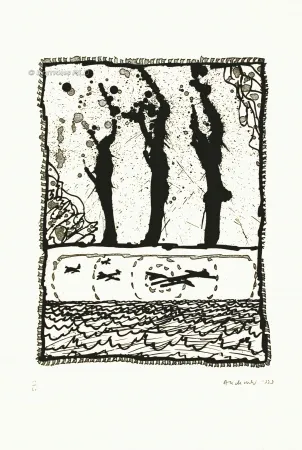 Ets En Aquatint Alechinsky - Les trois coups