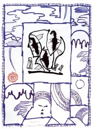 Ets En Aquatint Alechinsky - L'homme de Tollund