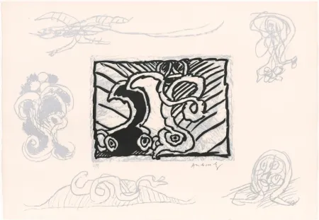 Linosnede Alechinsky - Lino - Litho IX