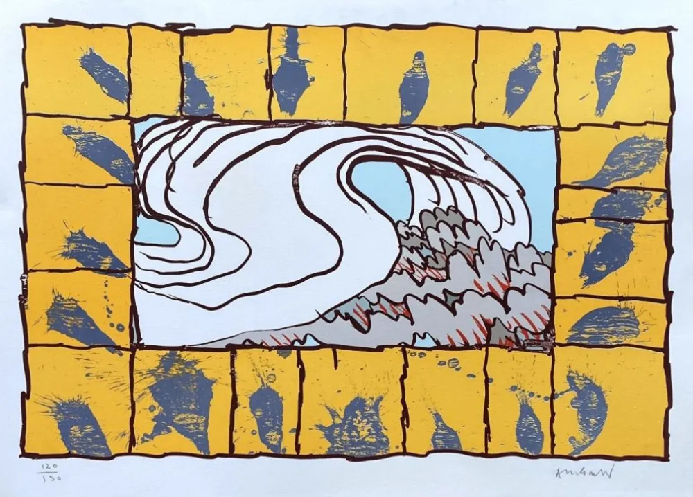 Lithografie Alechinsky - '' Maitresse Vague ''