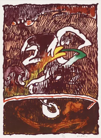 Lithografie Alechinsky - Objets volants VI