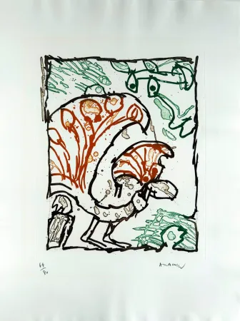 Lithografie Alechinsky - Paon