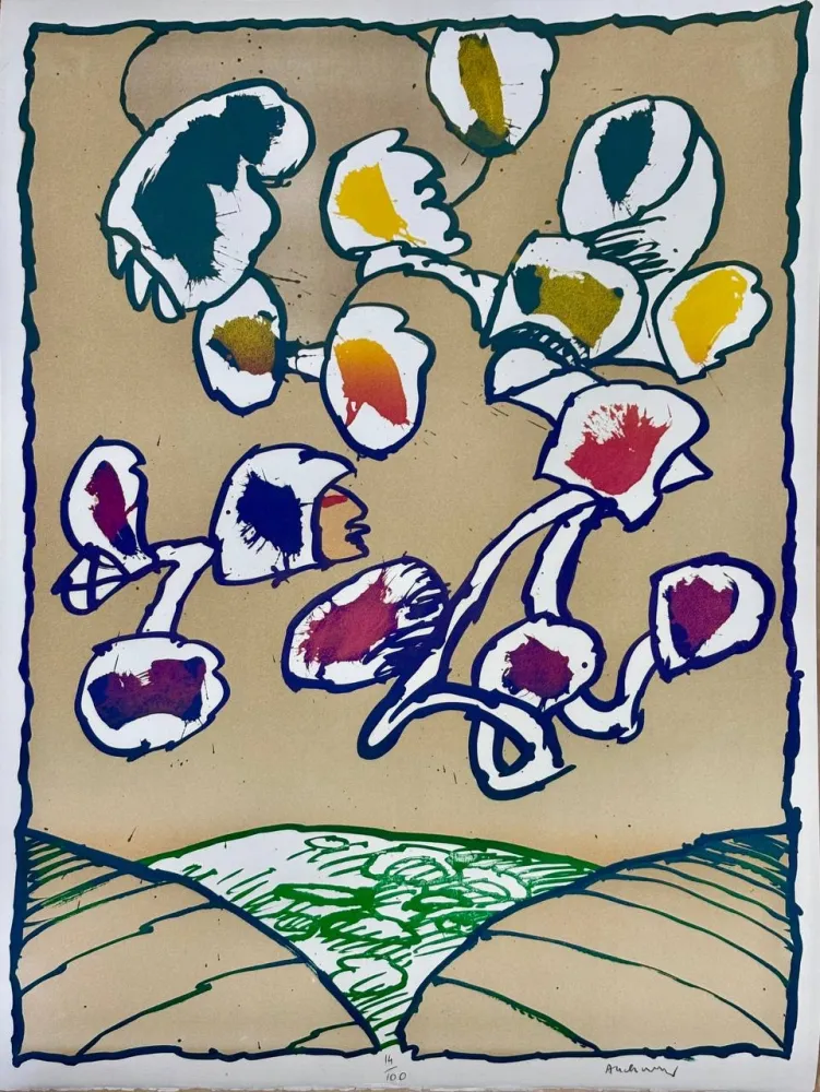 Lithografie Alechinsky - Paris Flying Objects