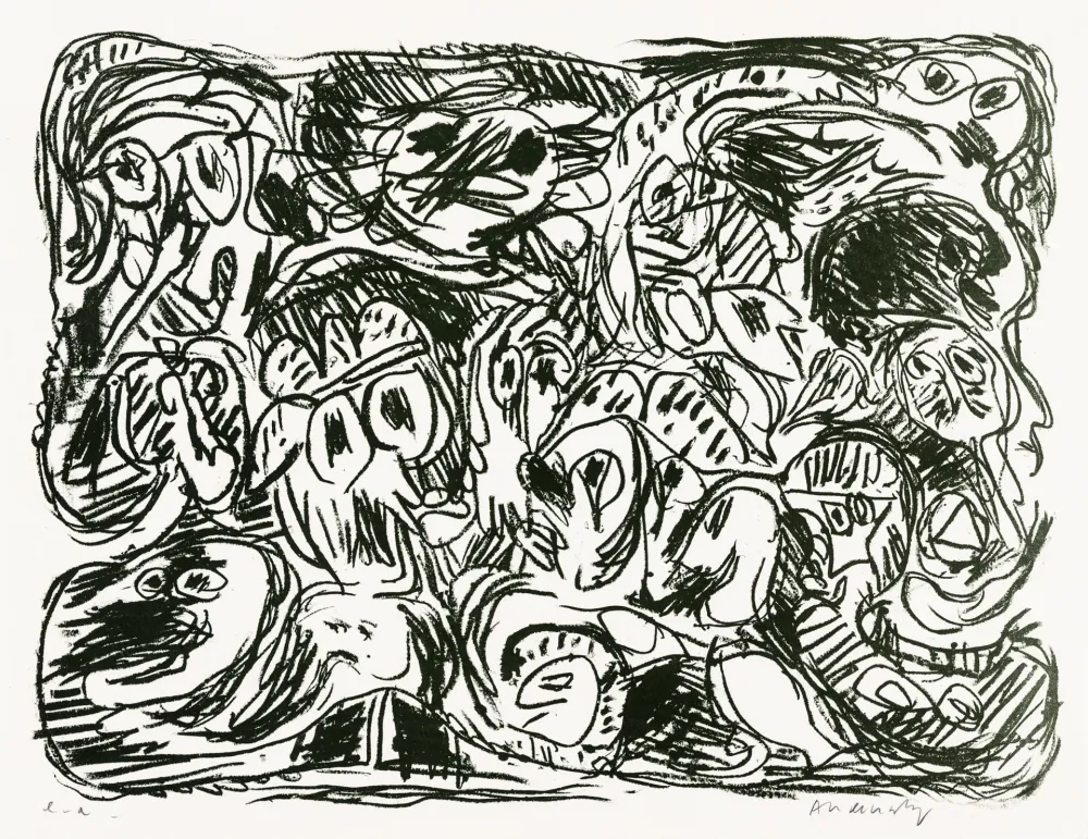 Lithografie Alechinsky - Plan d'ensemble black