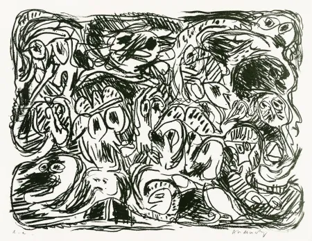 Lithografie Alechinsky - Plan d'ensemble black