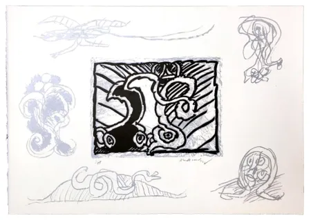 Linosnede Alechinsky - Planche IX