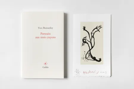 Gravure Alechinsky - Portrait aux trois crayons