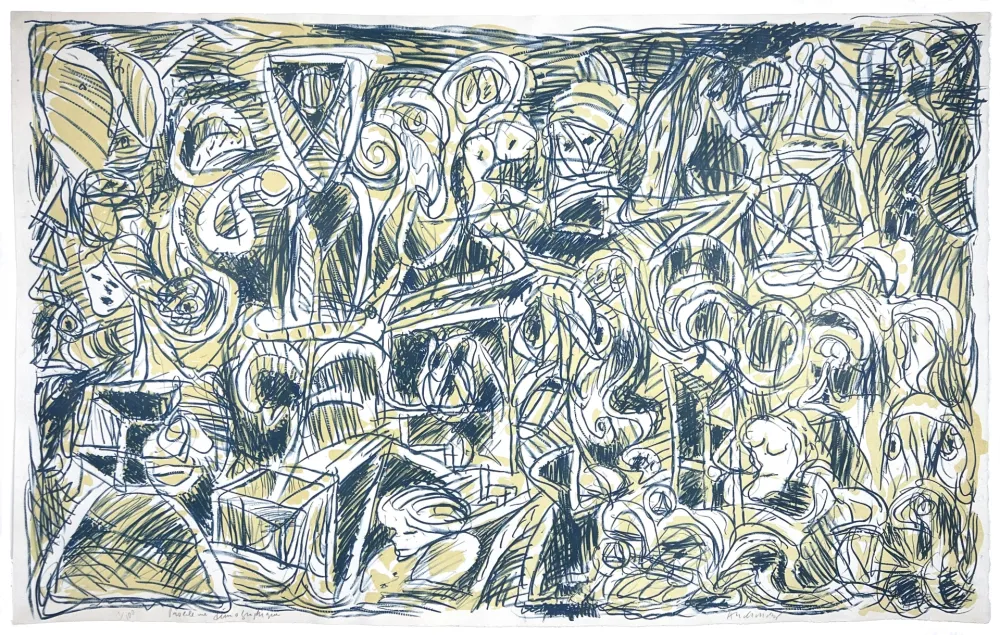 Lithografie Alechinsky - Problème démographique