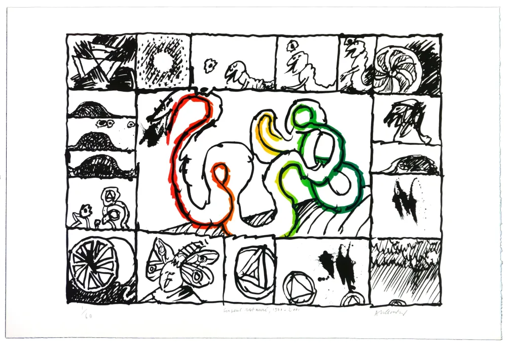 Lithografie Alechinsky - Serpent restauré