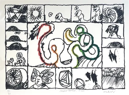 Lithografie Alechinsky - Serpent restauré