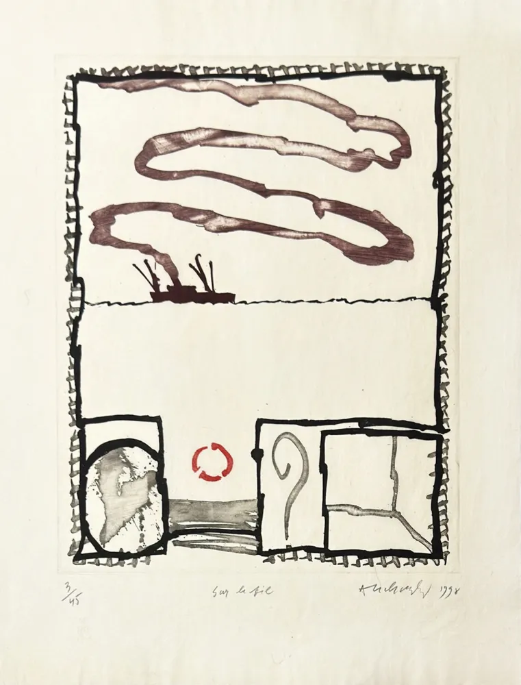 Gravure Alechinsky - Sur le fil
