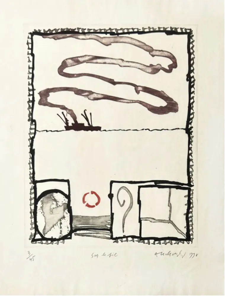 Gravure Alechinsky - Sur le fil