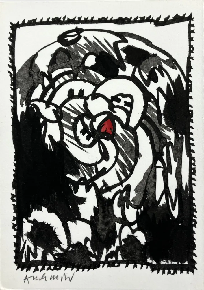 Geen Techniek Alechinsky -  Tête Bêche, 1987