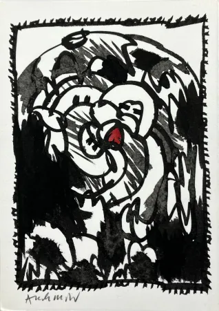 Geen Techniek Alechinsky -  Tête Bêche, 1987