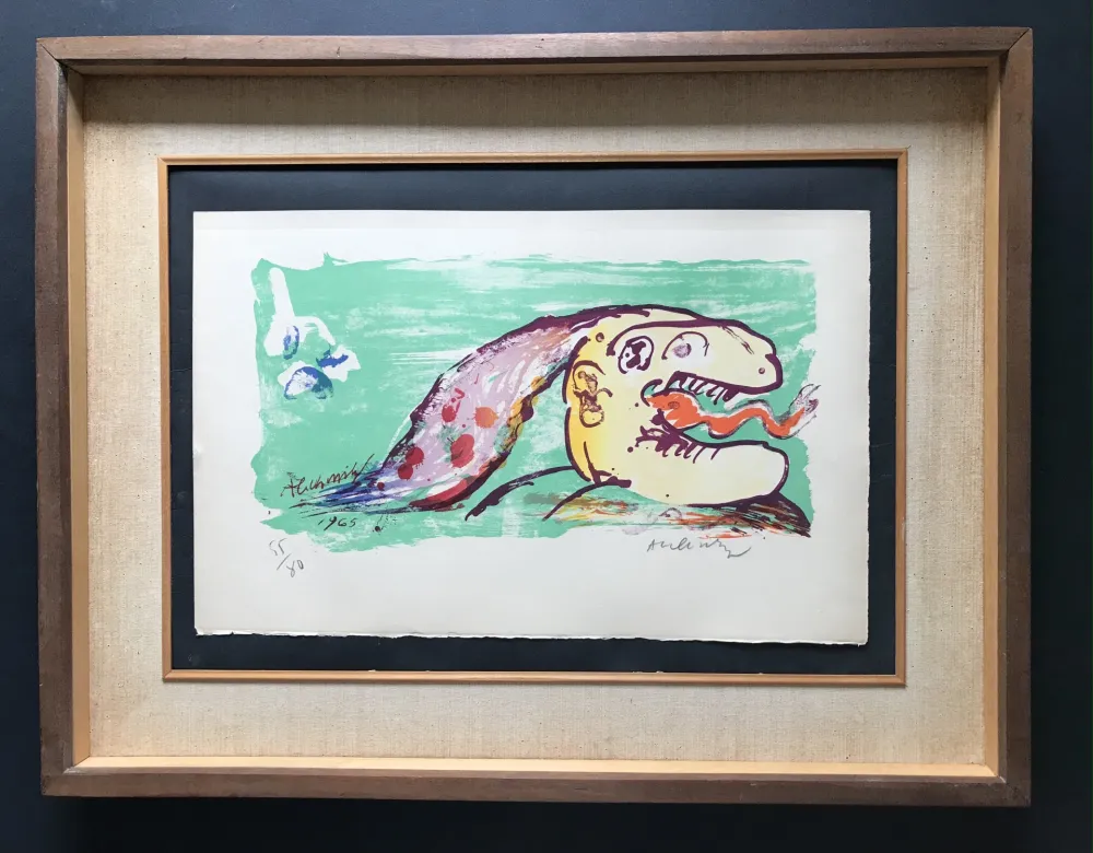 Lithografie Alechinsky - Tiireur de langue profilé