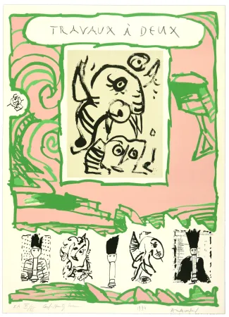 Lithografie Alechinsky - Travaux à deux