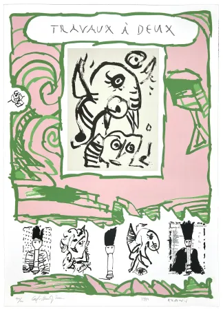 Lithografie Alechinsky - Travaux à deux