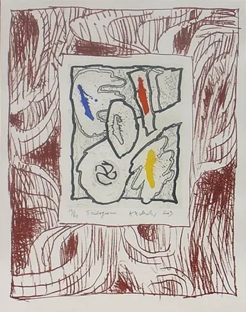 Houtsnede Alechinsky - Trilogisme